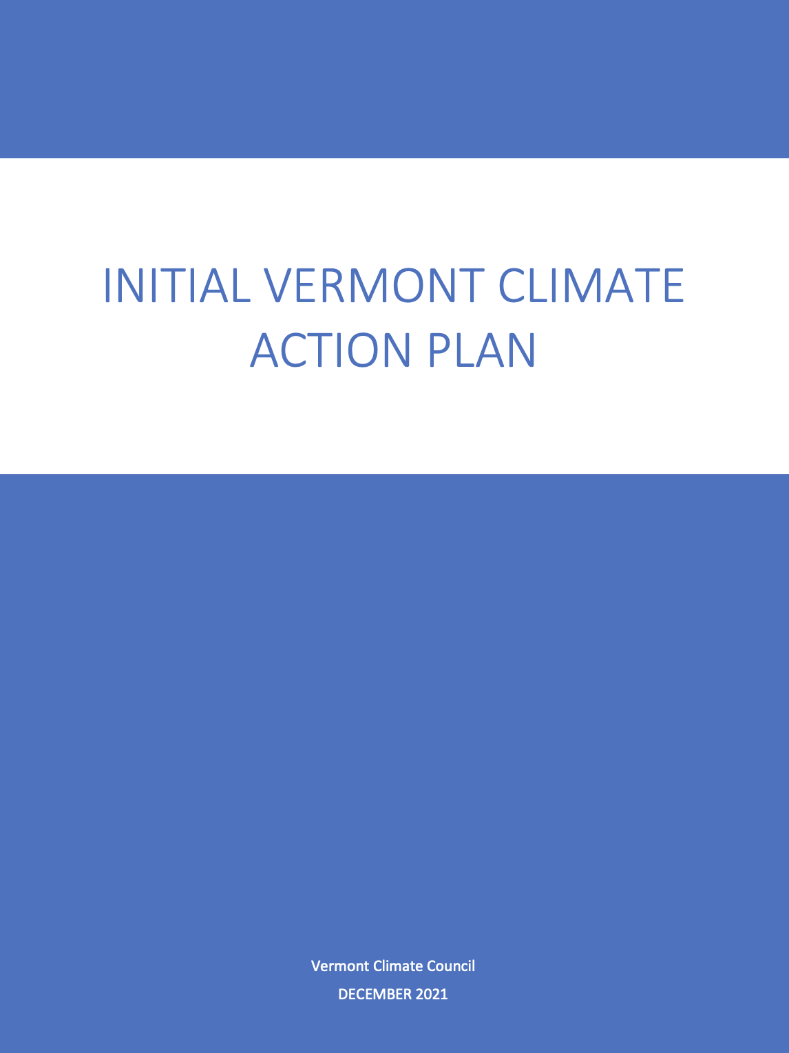 Vermont Climate Action Plan U.S. Climate Resilience Toolkit